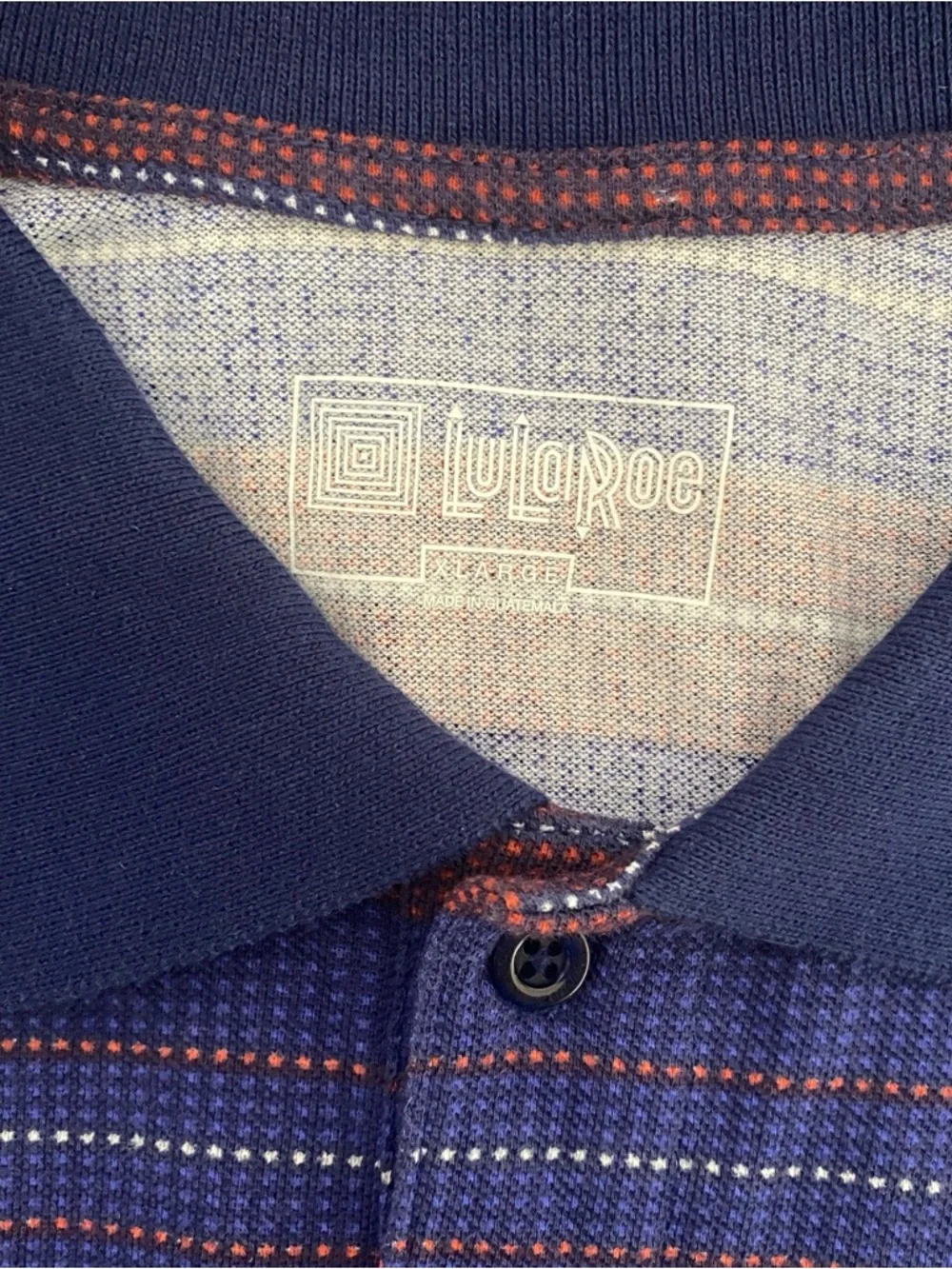 LuLaRoe Polo Shirt Mens XL Striped‎ Cotton Casual Comfortable NWT Blue Casual